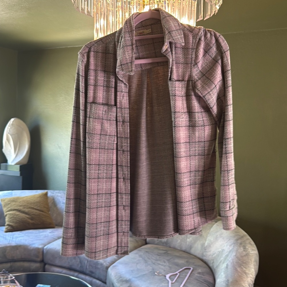 Plaid shirt purple cozy soft